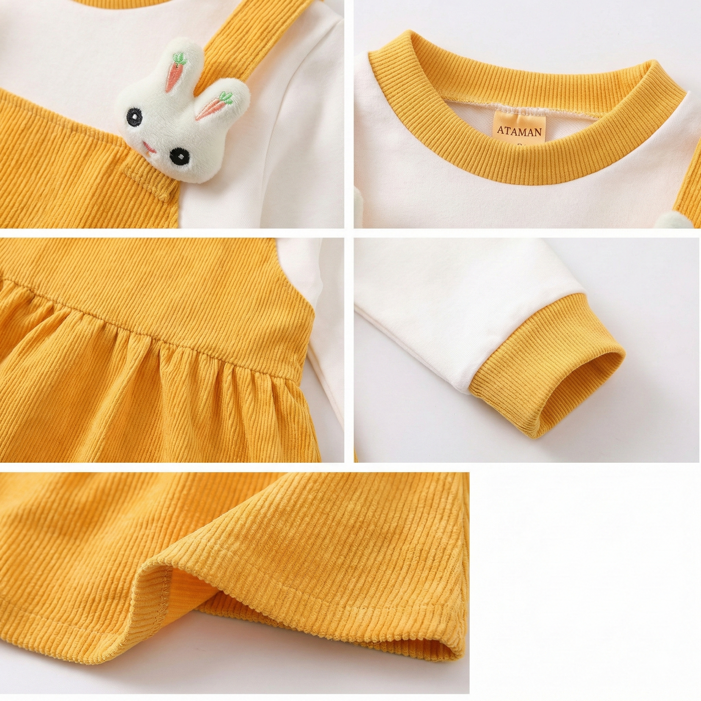 Sunny Bunny Corduroy Pinafore Set