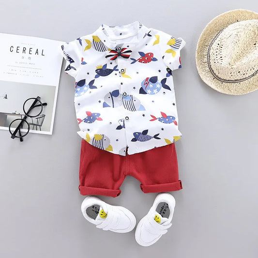 Little Explorer Fish Print Summer Set