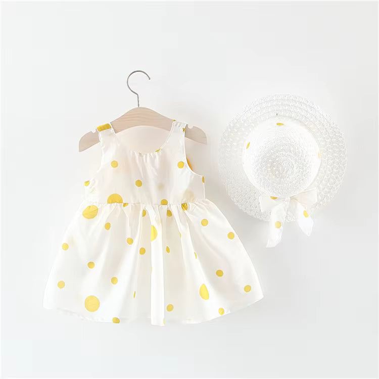 Little Daisy Yellow Bow Summer Dress Set