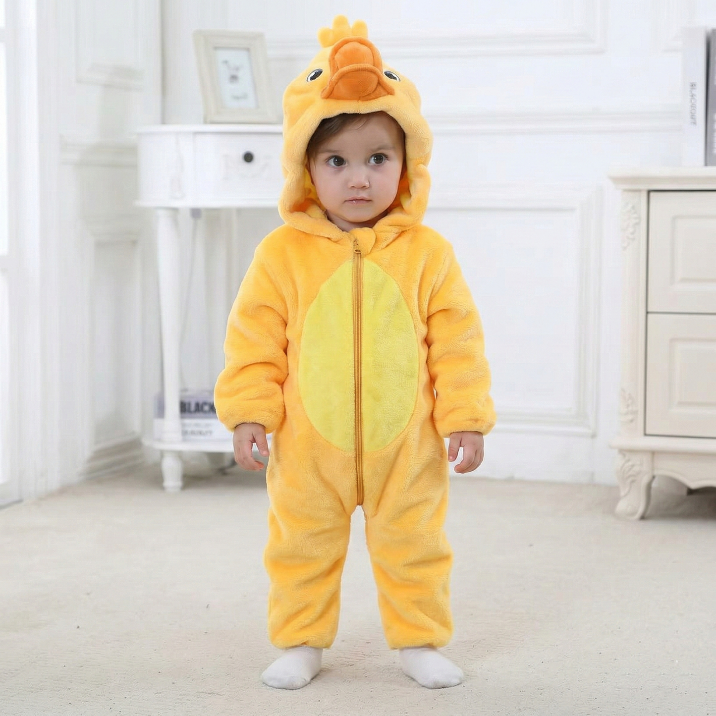 Adorable Little Duckling Plush Hooded Romper