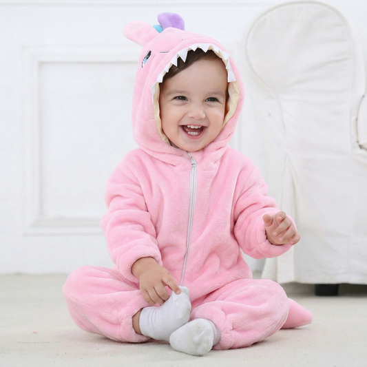 Pink Dino-Mite Plush Romper