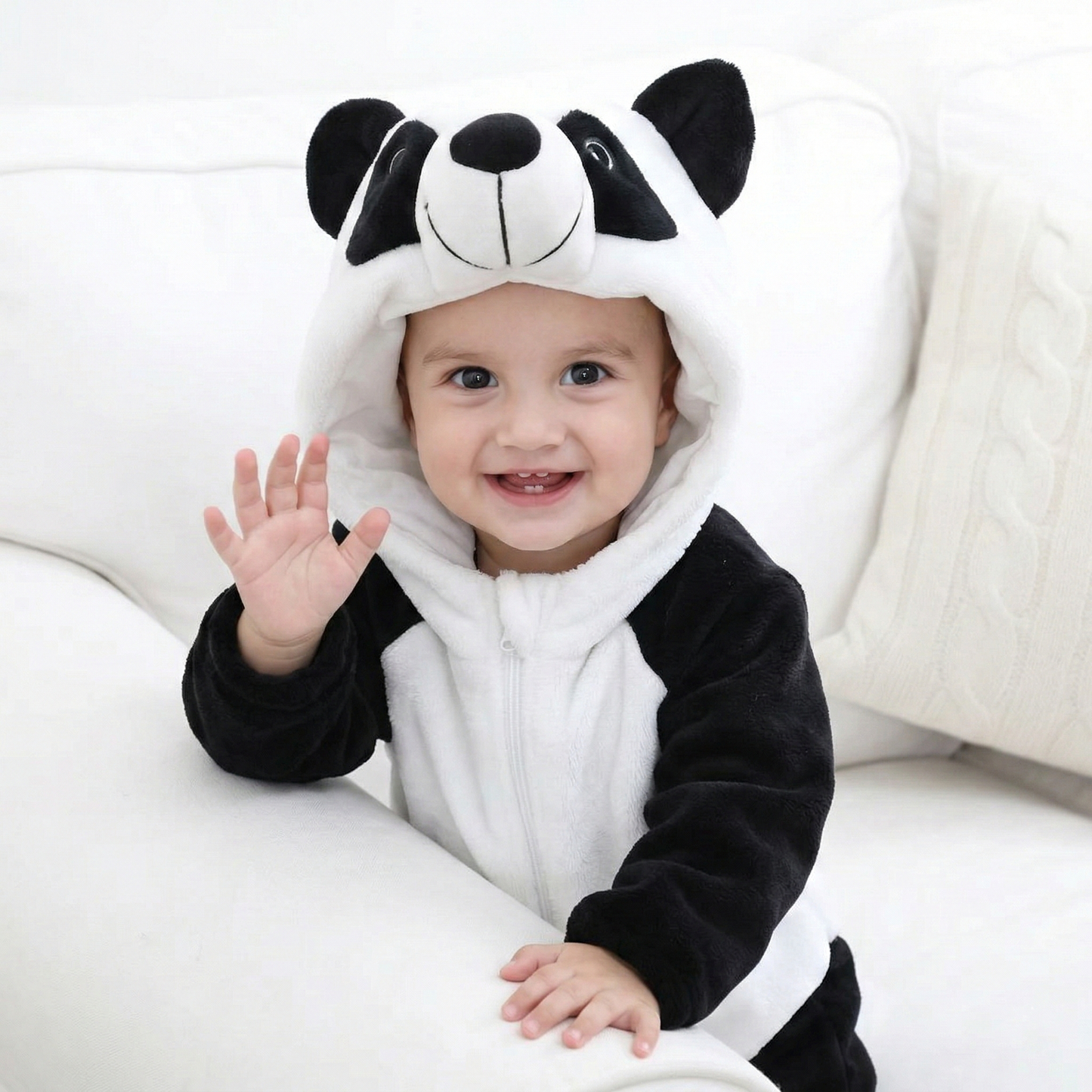 Ultra-Soft Hooded Panda Romper