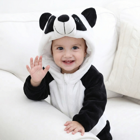 Ultra-Soft Hooded Panda Romper