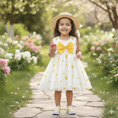 Little Daisy Yellow Bow Summer Dress Set
