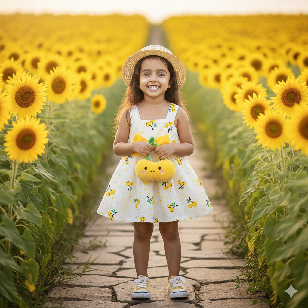 Sunny Cherry Polka Dot Dress & Sun Hat Set