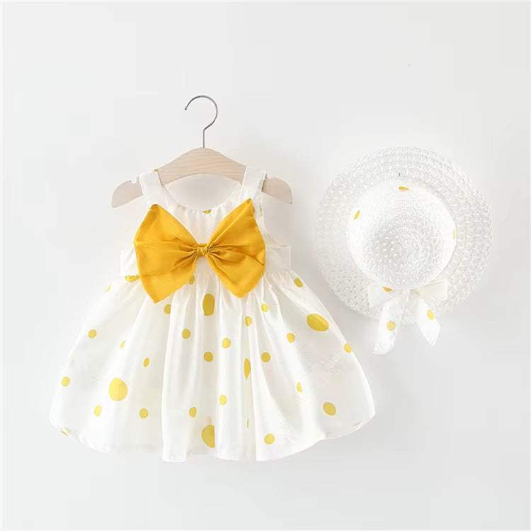 Little Daisy Yellow Bow Summer Dress Set