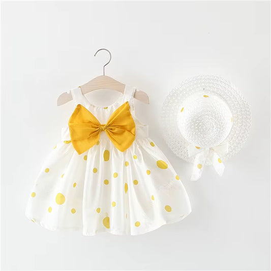Little Daisy Yellow Bow Summer Dress Set