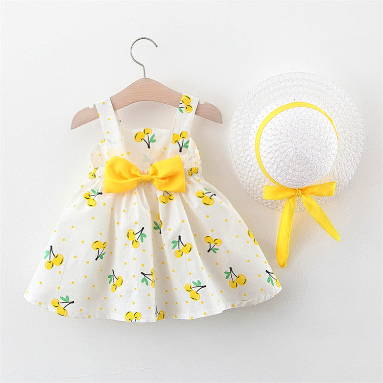 Sunny Cherry Polka Dot Dress & Sun Hat Set