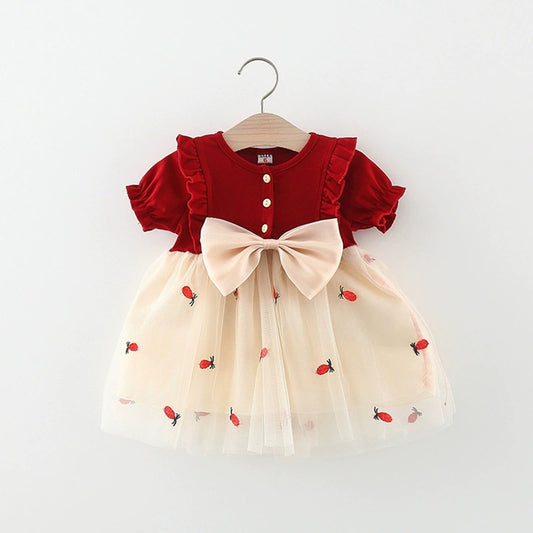Strawberry Delight Ruffled Dress