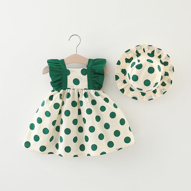 Emerald Dot Party Dress Set.