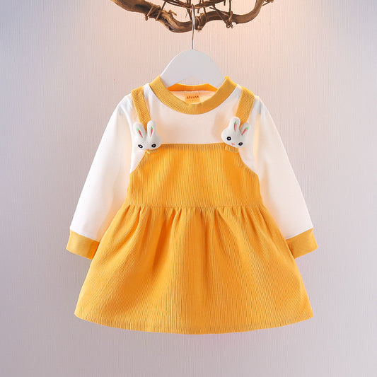 Sunny Bunny Corduroy Pinafore Set