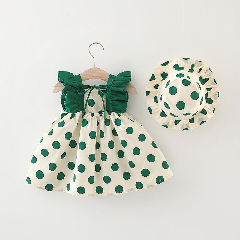 Emerald Dot Party Dress Set.