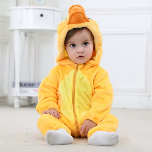 Adorable Little Duckling Plush Hooded Romper