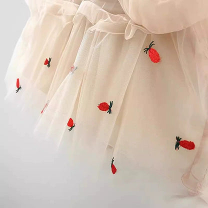Strawberry Delight Ruffled Dress