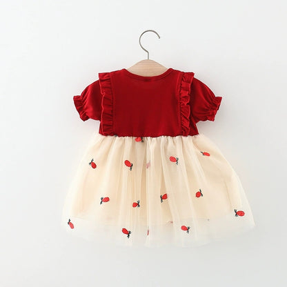 Strawberry Delight Ruffled Dress